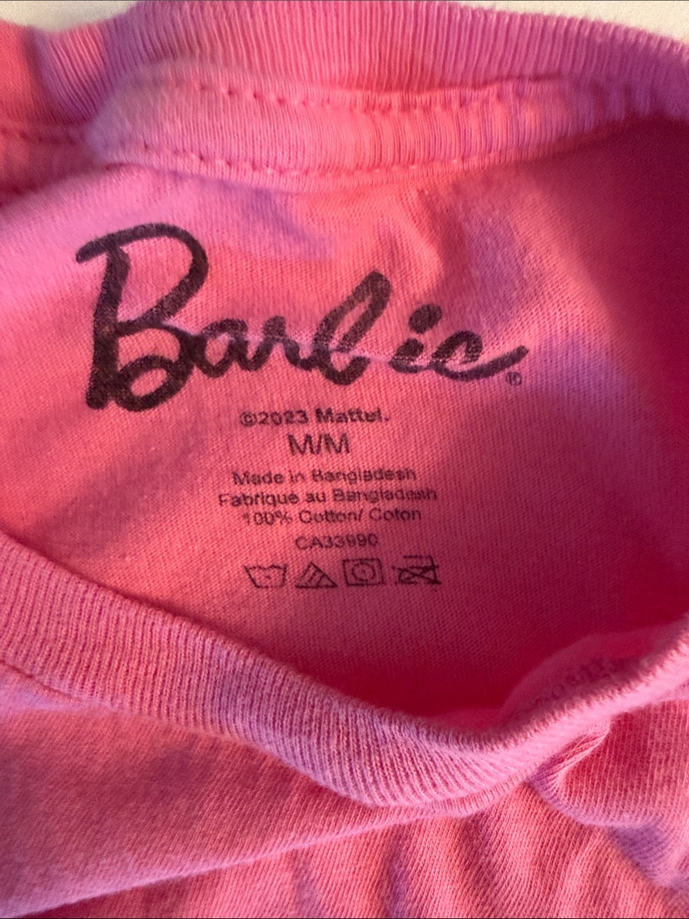 Barbie Official Pink Graphic Tee "All Day Everyday" Flamingo Pool Float Size M - Picture 2 of 5